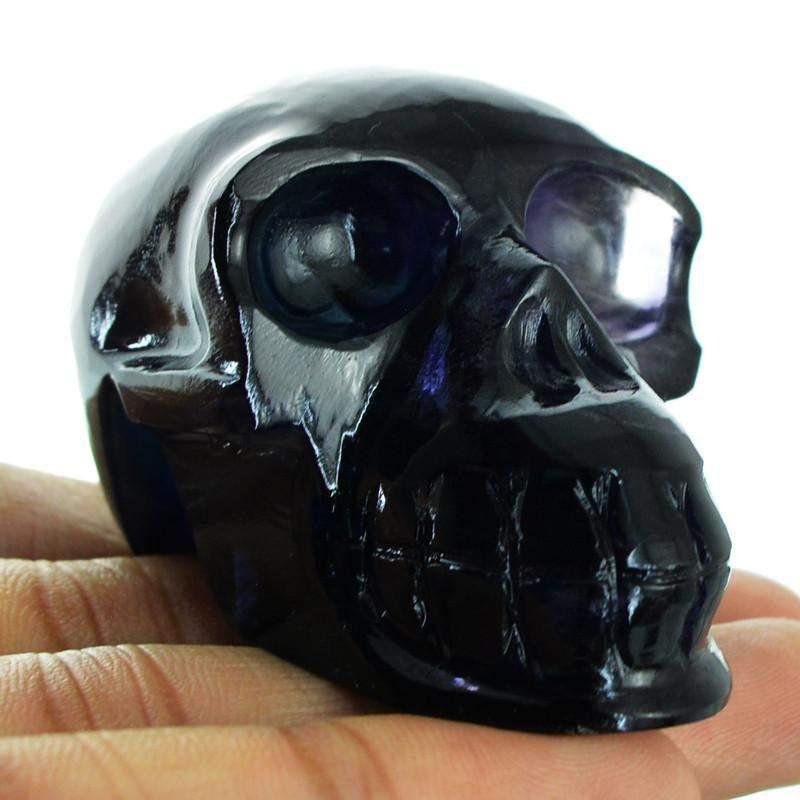 gemsmore:Natural Multicolor Fluorite Gemstone Carved Skull