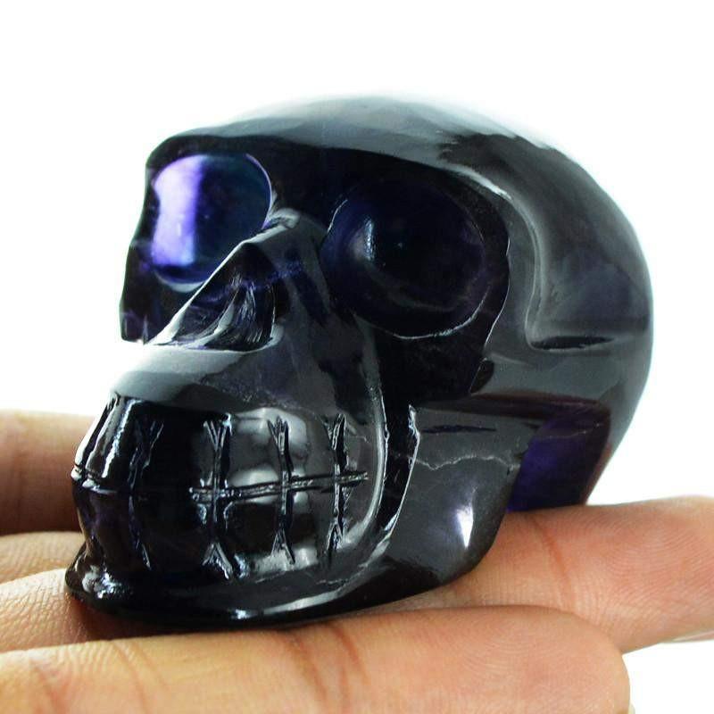 gemsmore:Natural Multicolor Fluorite Gemstone Carved Skull