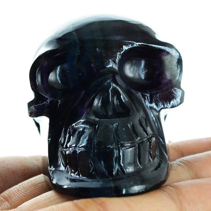 gemsmore:Natural Multicolor Fluorite Gemstone Hand Carved Skull