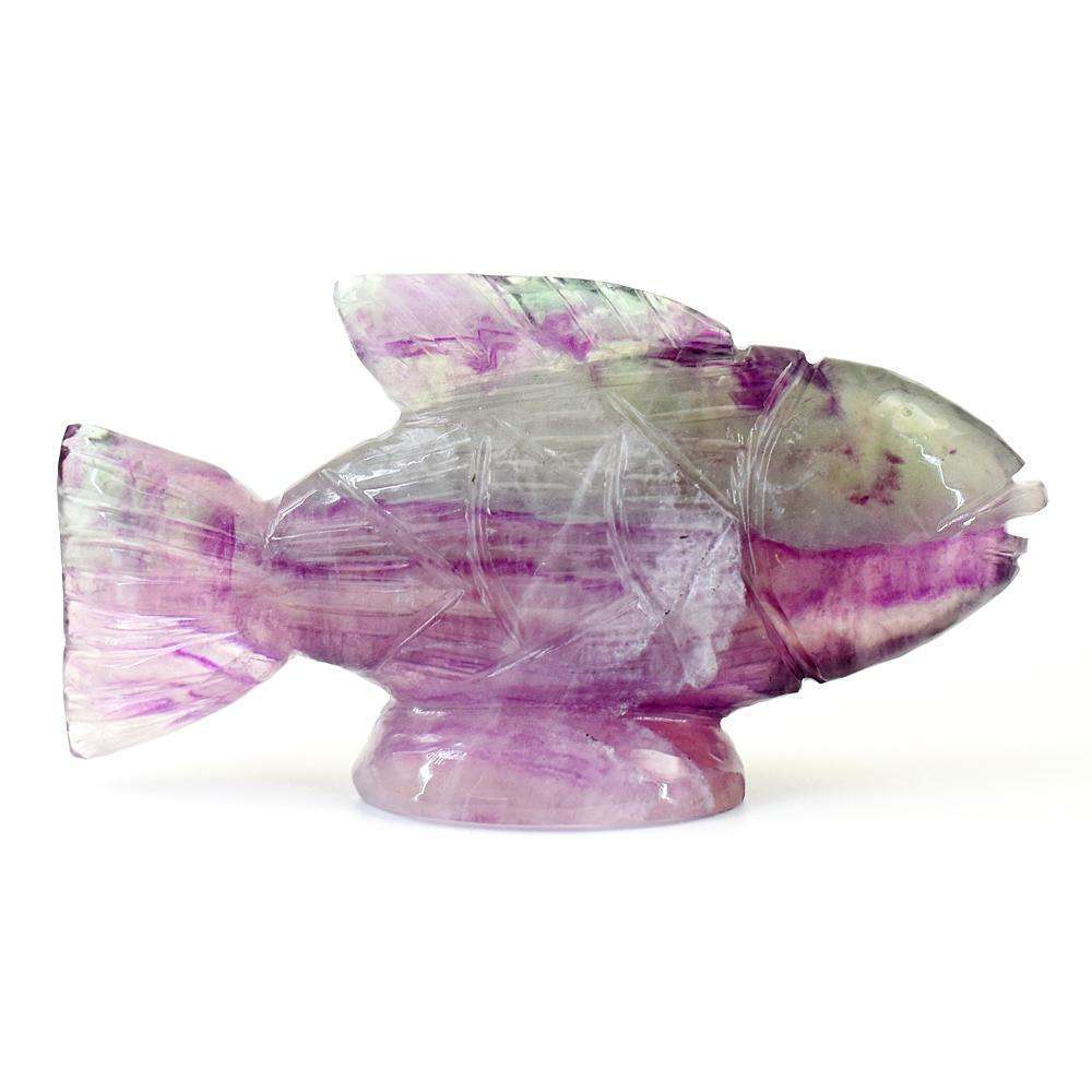 gemsmore:Natural Multicolor Fluorite Hand Carved Fish