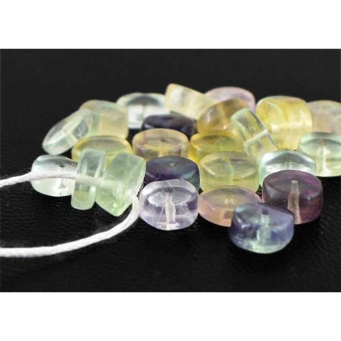 gemsmore:Natural Multicolor Fluorite Round Shape Beads Lot