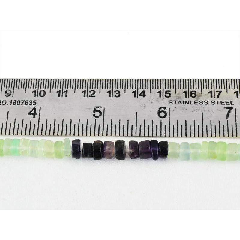 gemsmore:Natural Multicolor Fluorite Round Shape Beads Strand