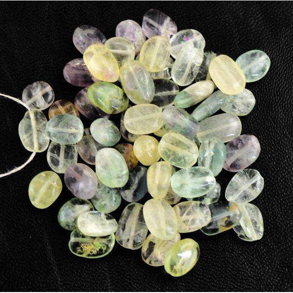 gemsmore:Natural Multicolor Fluorite  Round Shape Drilled Beads Lot