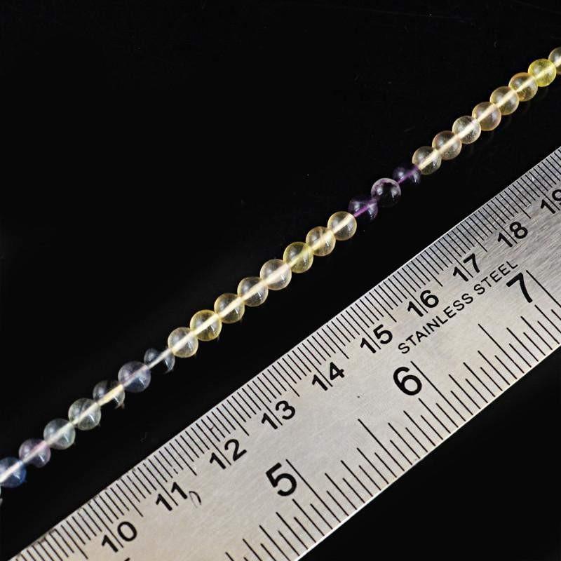 gemsmore:Natural Multicolor Fluorite Strand Round Shape Drilled Beads