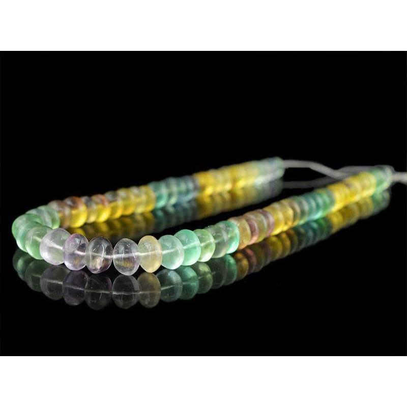 gemsmore:Natural Multicolor Fluorite Unheated Round Beads Strand