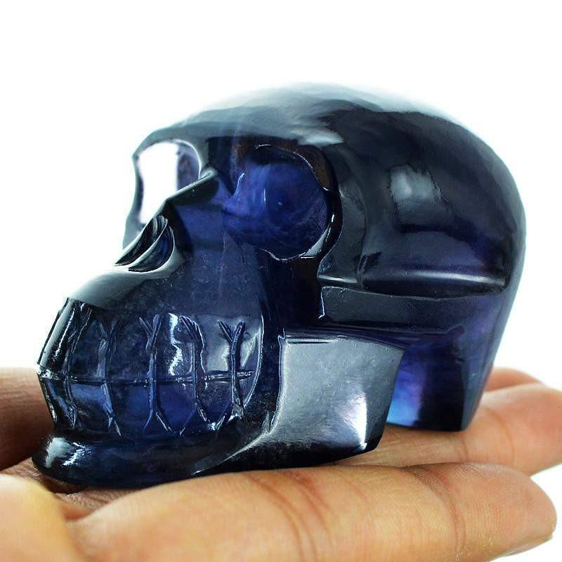 gemsmore:Natural Multicolor Fluorite Untreated Artisan Carved Skull