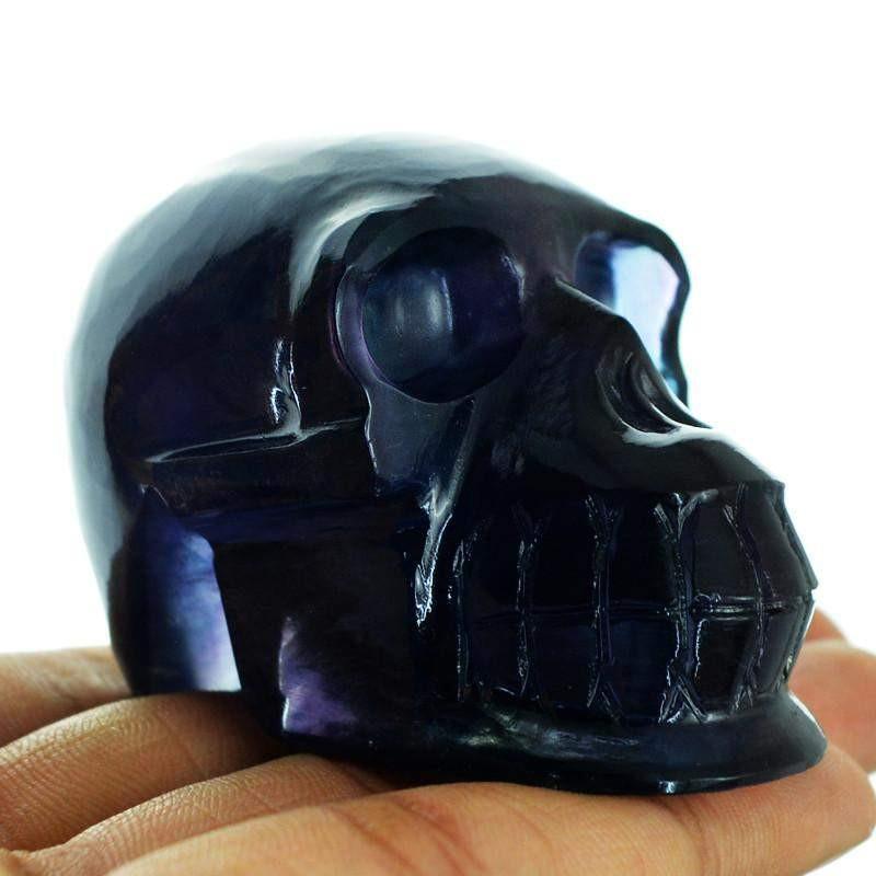 gemsmore:Natural Multicolor Fluorite Untreated Artisan Carved Skull