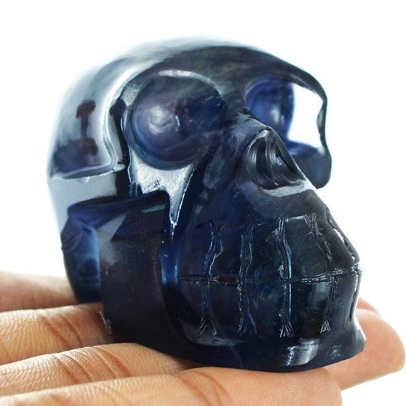 gemsmore:Natural Multicolor Fluorite Untreated Carved Skull