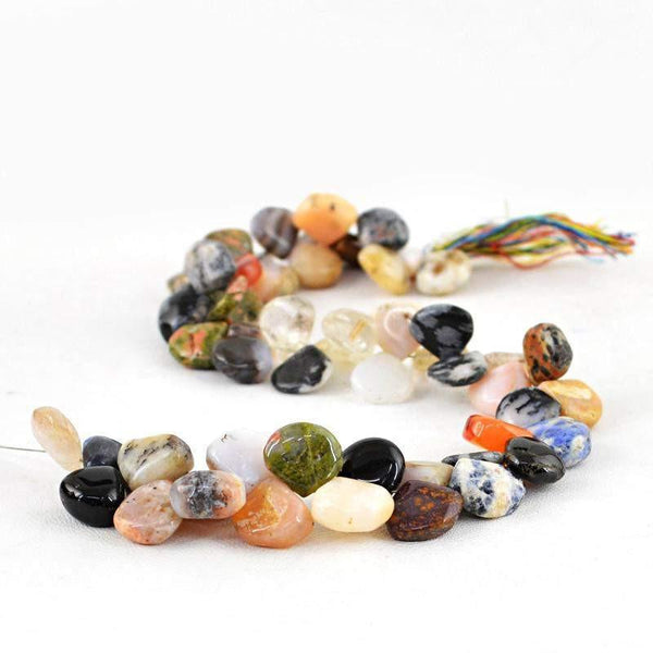 gemsmore:Natural Multicolor Gemstone Drilled Beads Stand