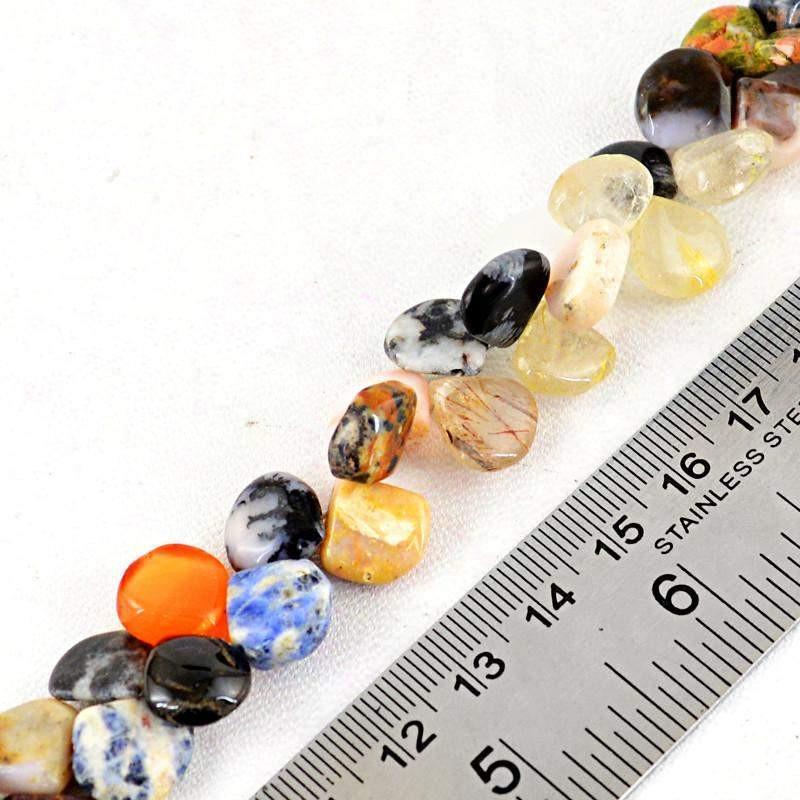 gemsmore:Natural Multicolor Gemstone Drilled Beads Stand