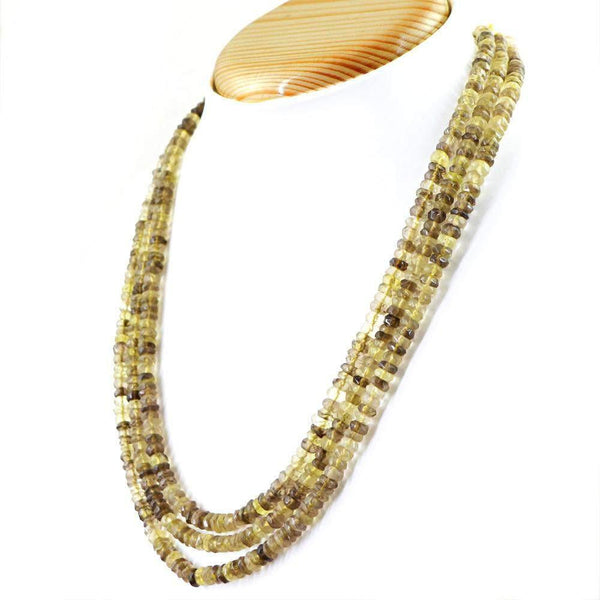 gemsmore:Natural Multicolor Lemon Topaz Necklace Faceted Beads