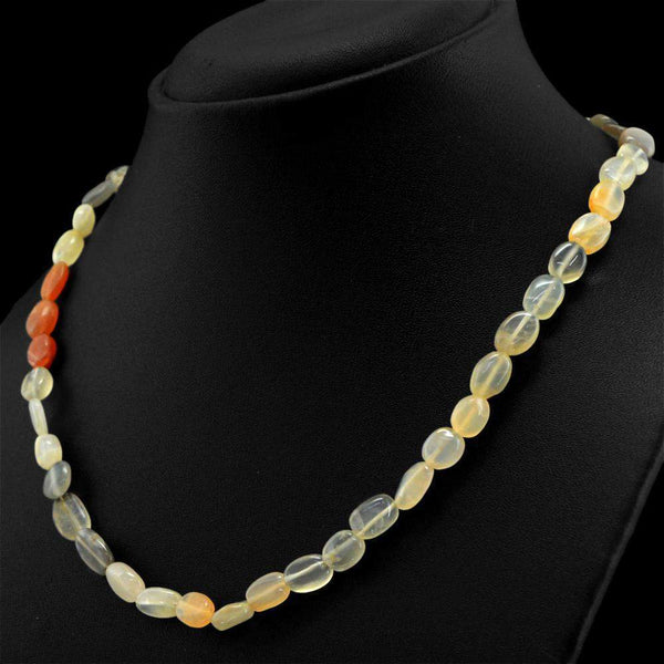 gemsmore:Natural Multicolor Moonstone Beads Necklace