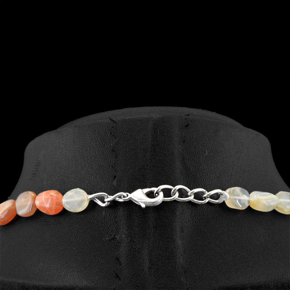 gemsmore:Natural Multicolor Moonstone Beads Necklace