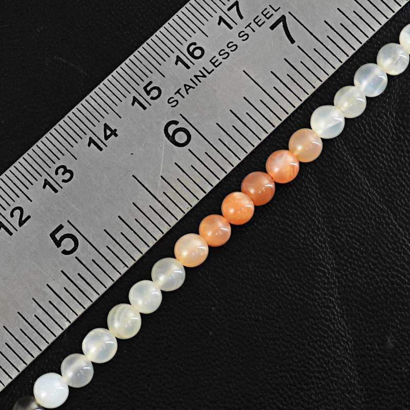gemsmore:Natural Multicolor Moonstone Beads Strand - Round Shape Drilled