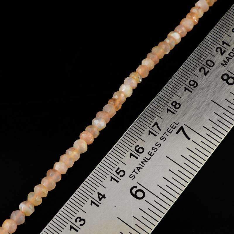 gemsmore:Natural Multicolor Moonstone Beads Strand - Round Shape Faceted Drilled