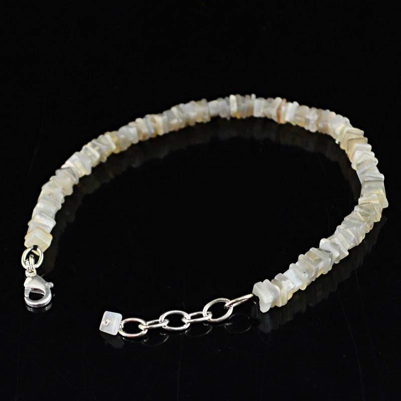 gemsmore:Natural Multicolor Moonstone Bracelet Untreated Beads