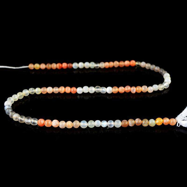 gemsmore:Natural Multicolor Moonstone Drilled Beads Strand - Round Shape