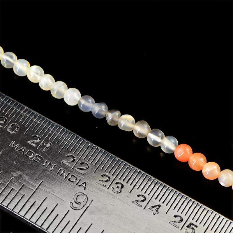 gemsmore:Natural Multicolor Moonstone Drilled Beads Strand - Round Shape