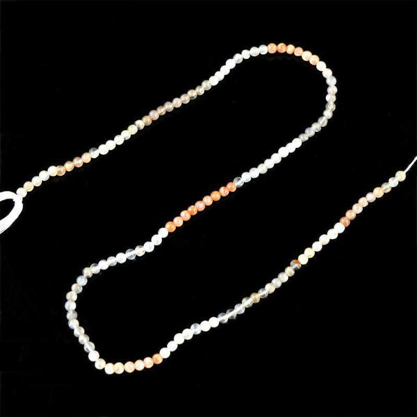 gemsmore:Natural Multicolor Moonstone Drilled Beads Strand - Round Shape