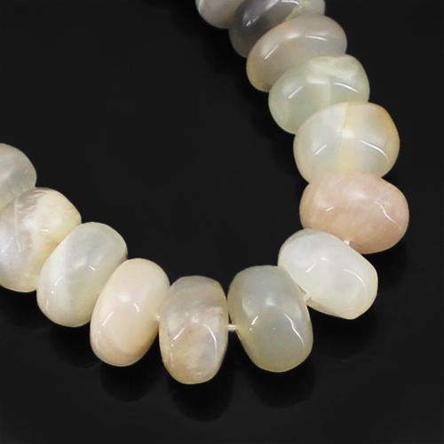 gemsmore:Natural Multicolor Moonstone Necklace Untreated Beads