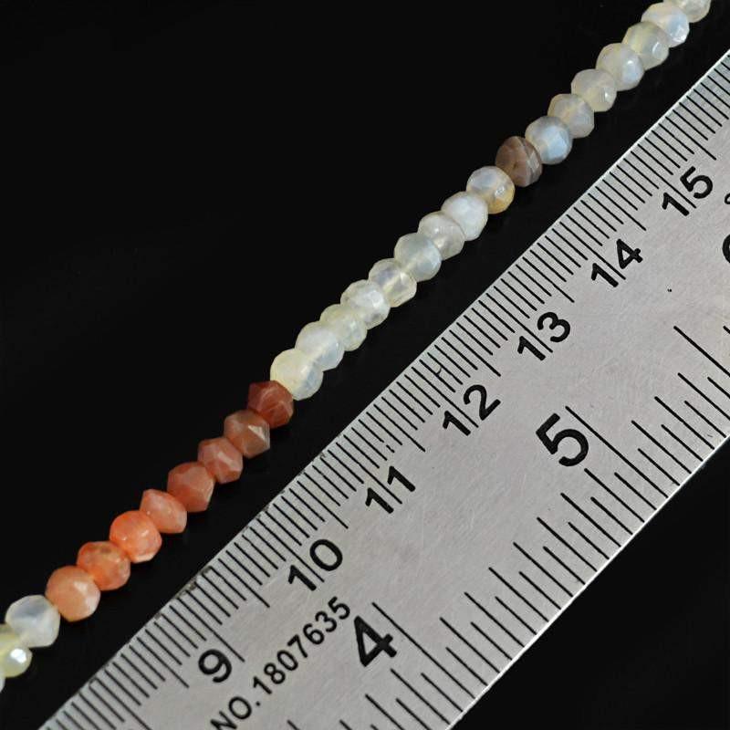 gemsmore:Natural Multicolor Moonstone Unheated Beads Strand