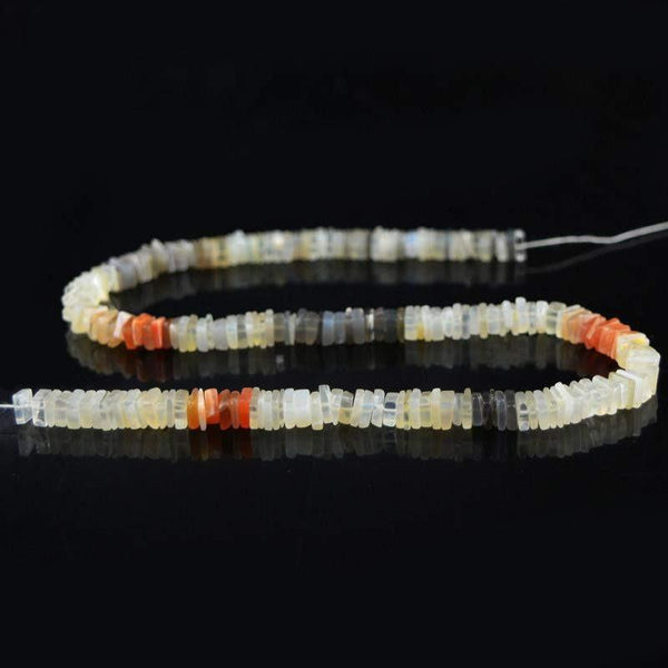 gemsmore:Natural Multicolor Moonstone Unheated Beads Strand