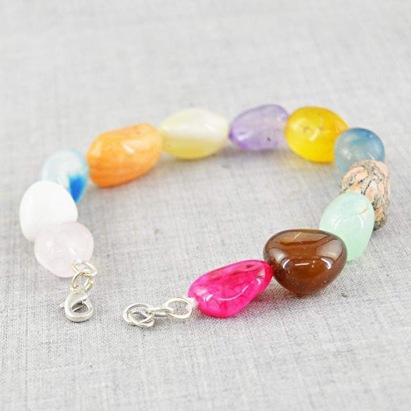 gemsmore:Natural Multicolor Multi Gemstone Beads Bracelet