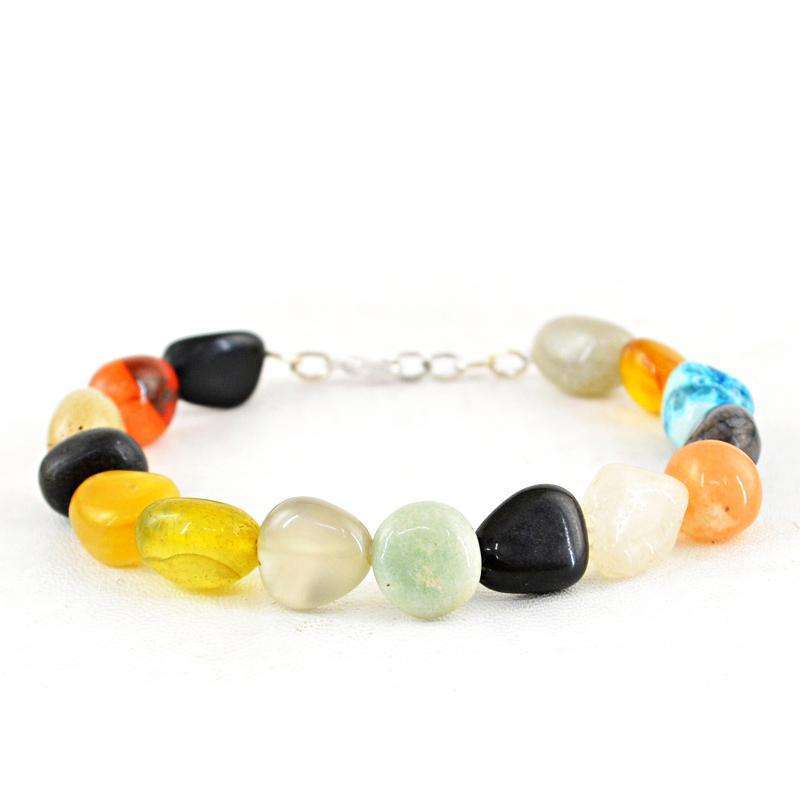 gemsmore:Natural Multicolor Multi Gemstone Beads Bracelet