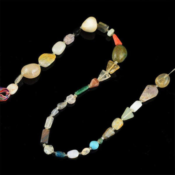 gemsmore:Natural Multicolor Multi Gemstone Beads Strand Untreated Drillled