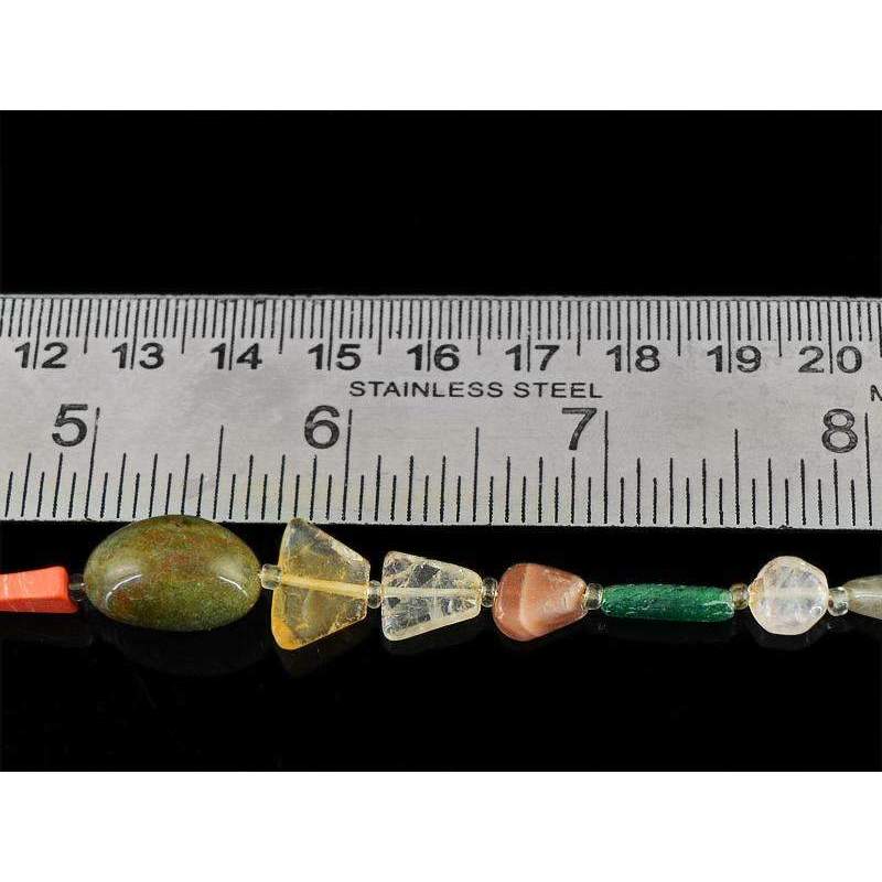 gemsmore:Natural Multicolor Multi Gemstone Beads Strand Untreated Drillled