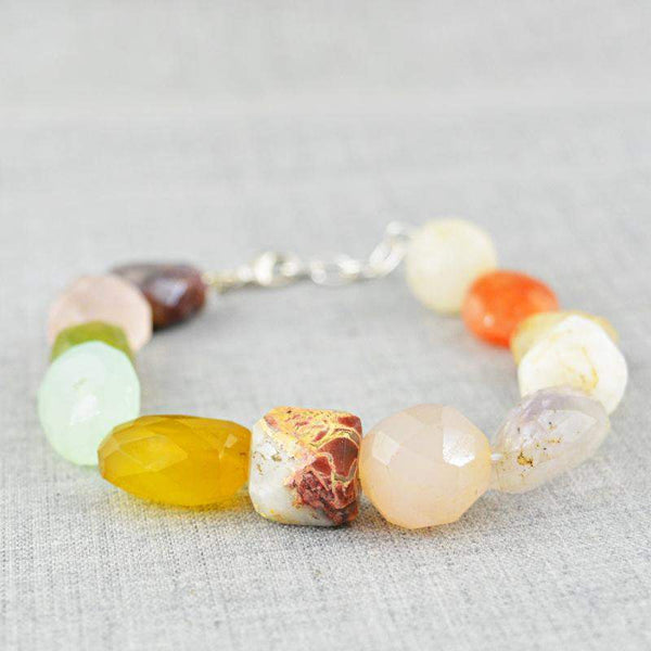gemsmore:Natural Multicolor Multi Gemstone Bracelet Faceted Beads