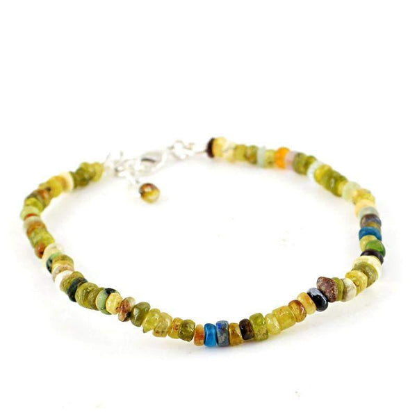 gemsmore:Natural Multicolor Multi Gemstone Bracelet Round Beads