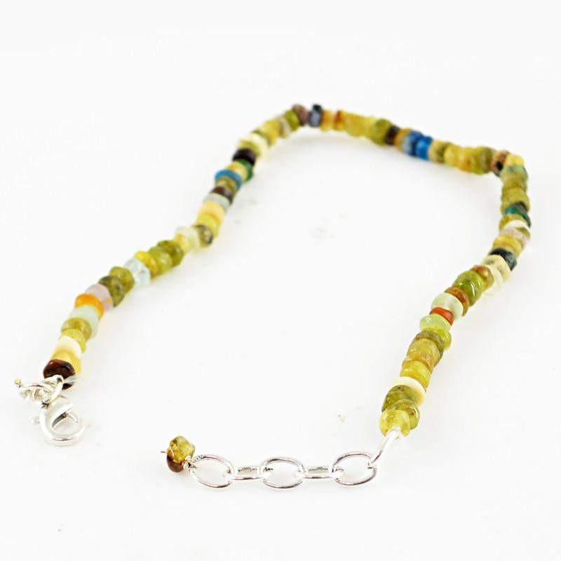 gemsmore:Natural Multicolor Multi Gemstone Bracelet Round Beads