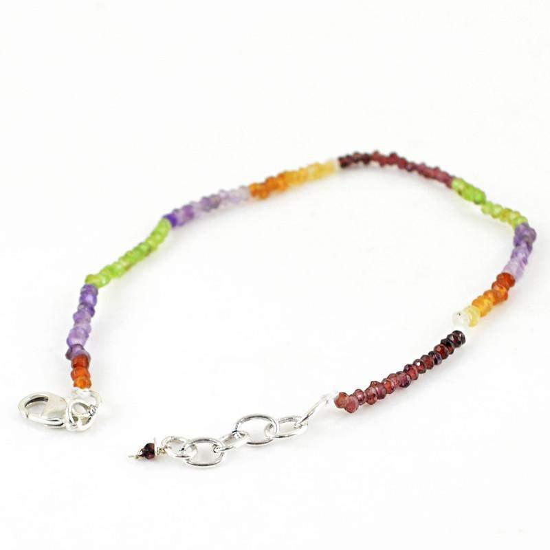 gemsmore:Natural Multicolor Multi Gemstone Bracelet Round Shape Faceted Beads