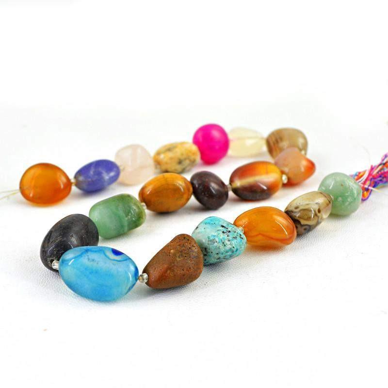 gemsmore:Natural Multicolor Multi Gemstone Drilled Beads Strand