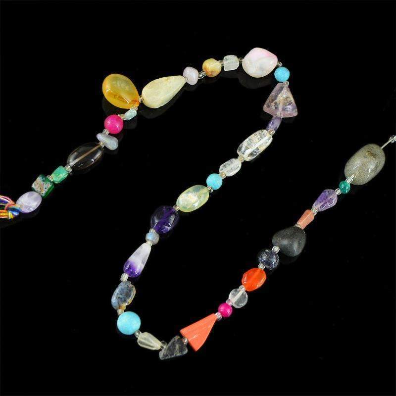 gemsmore:Natural Multicolor Multi Gemstone Drilled Beads Strand