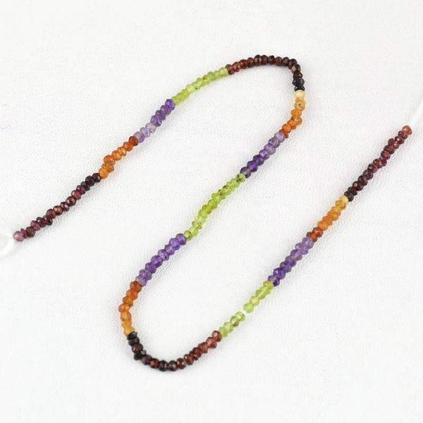 gemsmore:Natural Multicolor Multi Gemstone Drilled Round Cut Beads Strand