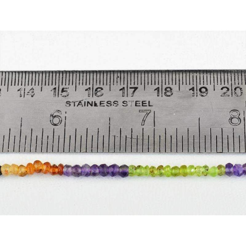 gemsmore:Natural Multicolor Multi Gemstone Drilled Round Cut Beads Strand