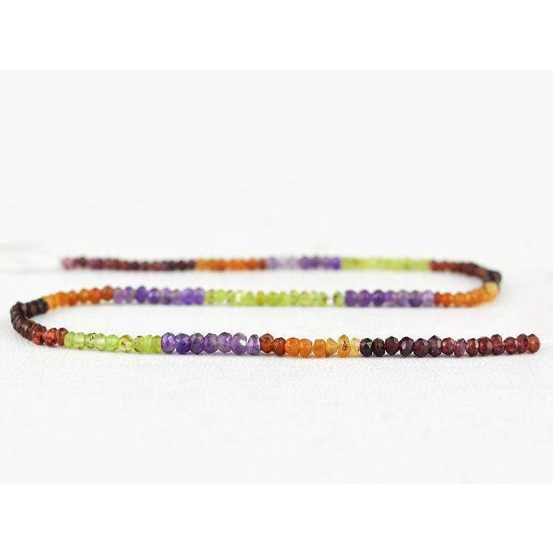 gemsmore:Natural Multicolor Multi Gemstone Drilled Round Cut Beads Strand