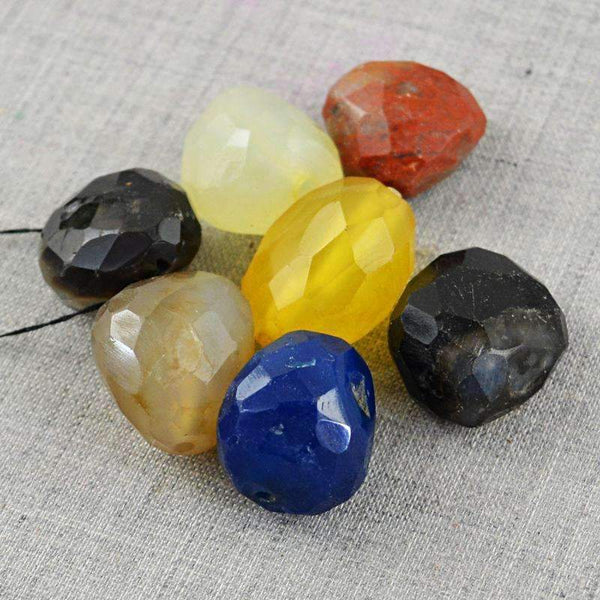 gemsmore:Natural Multicolor Multi Gemstone Faceted Drilled Beads Lot