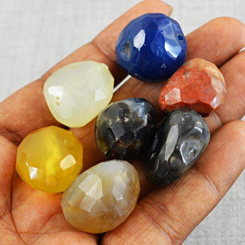 gemsmore:Natural Multicolor Multi Gemstone Faceted Drilled Beads Lot