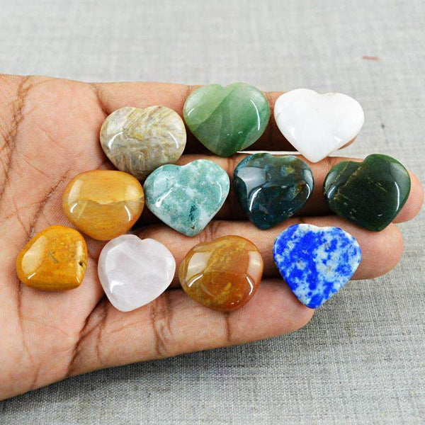 gemsmore:Natural Multicolor Multi Gemstone Lot - Heart Shape