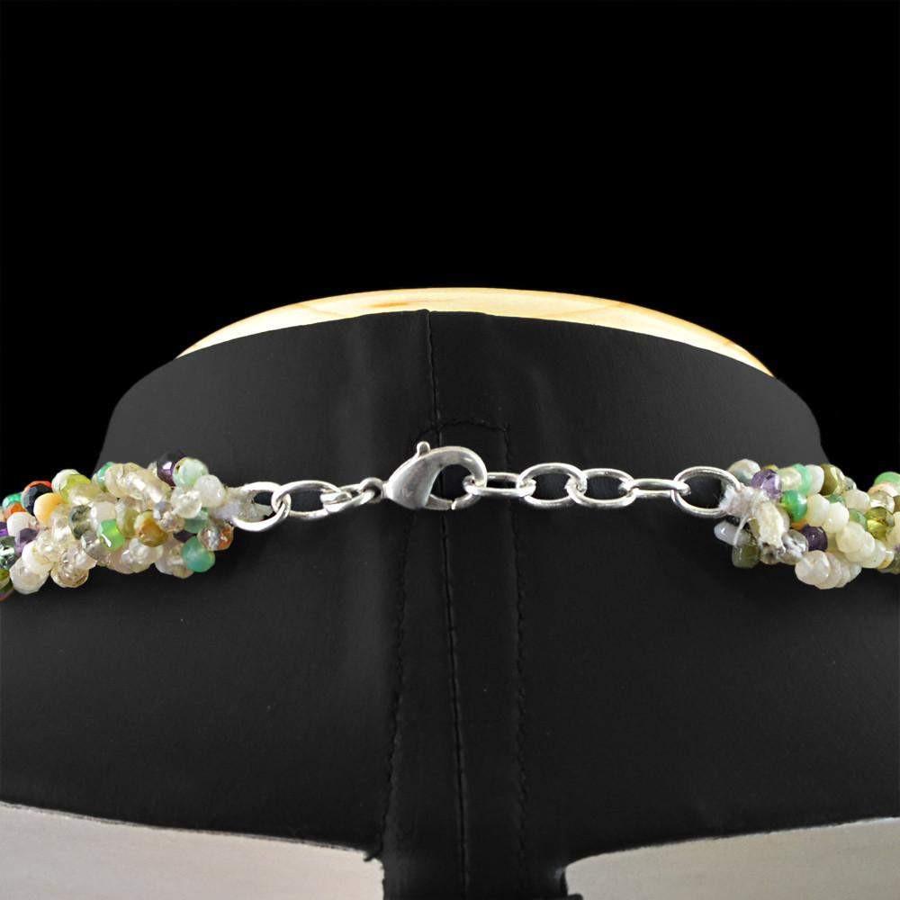 gemsmore:Natural Multicolor Multi Gemstone Necklace Round Cut Beads