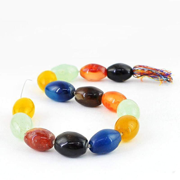 gemsmore:Natural MultiColor Multi Gemstone Oval Beads Strand