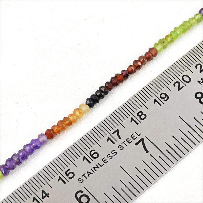 gemsmore:Natural Multicolor Multi Gemstone Round Cut Beads Strand - Drilled
