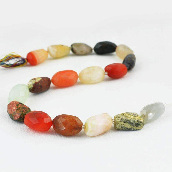 gemsmore:Natural Multicolor Multi Gemstone Strand Faceted Drilled Beads