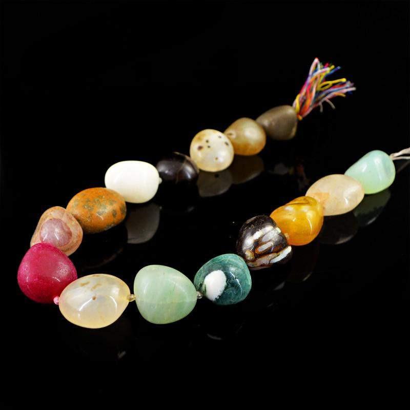 gemsmore:Natural Multicolor Multi Gemstone Unheated Drilled Beads Strand