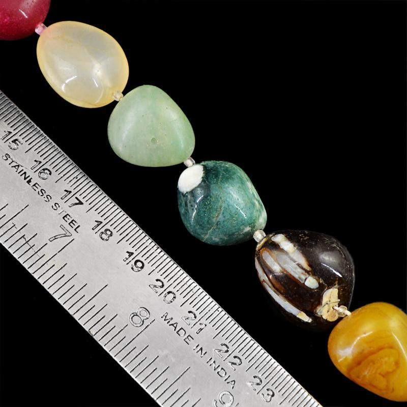 gemsmore:Natural Multicolor Multi Gemstone Unheated Drilled Beads Strand