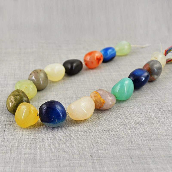 gemsmore:Natural Multicolor Multi Gemstone Untreated Beads Strand
