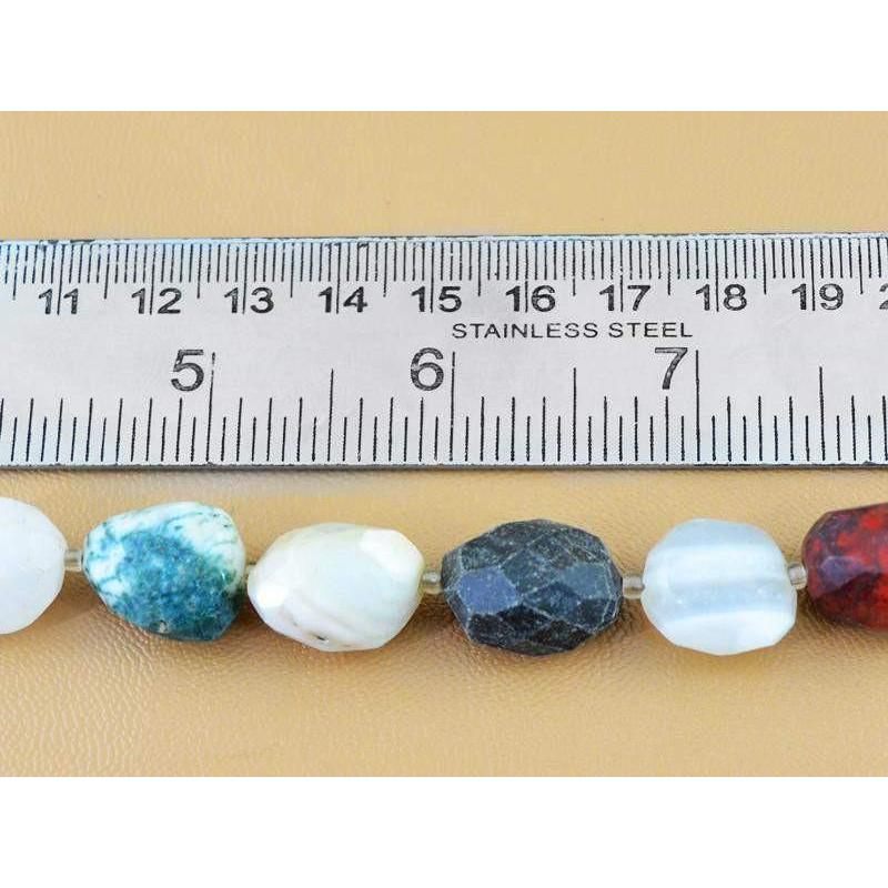 gemsmore:Natural Multicolor Onyx & Agate Drilled Beads Strand